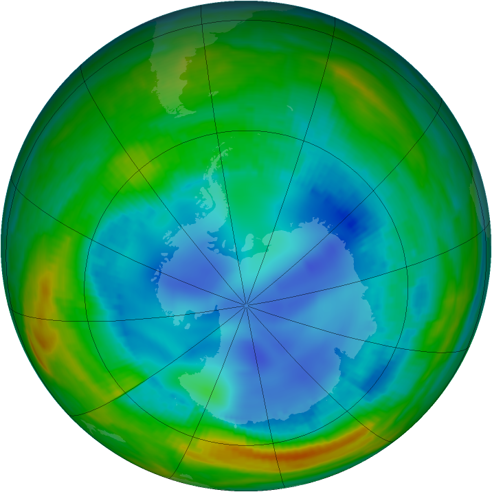 Antarctic ozone map for 08 August 1998